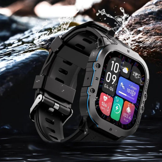 Smartwatch Militar – Tela AMOLED Ultra Nítida, Chamadas Bluetooth e Resistência Reforçada! - Dalupsu 