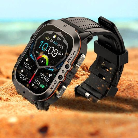 Smartwatch Militar – Tela AMOLED Ultra Nítida, Chamadas Bluetooth e Resistência Reforçada! - Dalupsu 