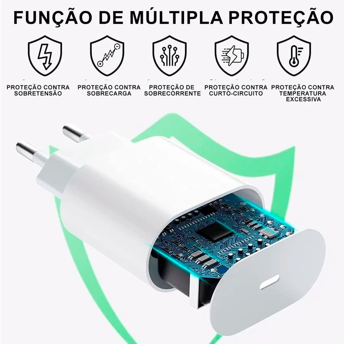 Carregador Turbo 20W USB-C com Cabo Lightning – Carregamento Rápido para iPhone - Dalupsu 