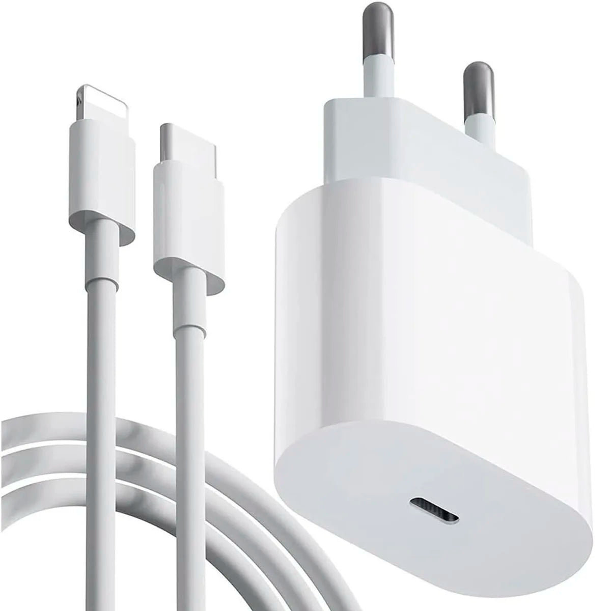 Carregador Turbo 20W USB-C com Cabo Lightning – Carregamento Rápido para iPhone - Dalupsu 