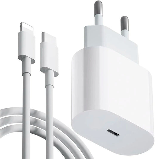 Carregador Turbo 20W USB-C com Cabo Lightning – Carregamento Rápido para iPhone - Dalupsu 